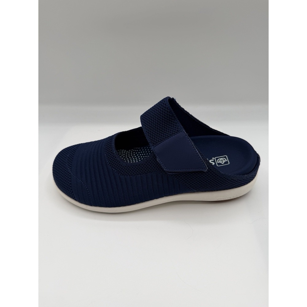 Spenco Magnolia Slip On Shoes, Women's 8 WIDE,Knit Mary Jane Style,Blue,New/DEFS